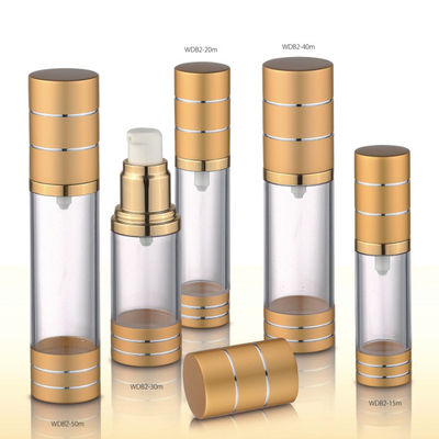 Un buen precio. Botella sin aire de 15ML 20ML 30ML 40ML 50ML con pulverizador de bomba de tipo de plástico PP en forma de cilindro en línea