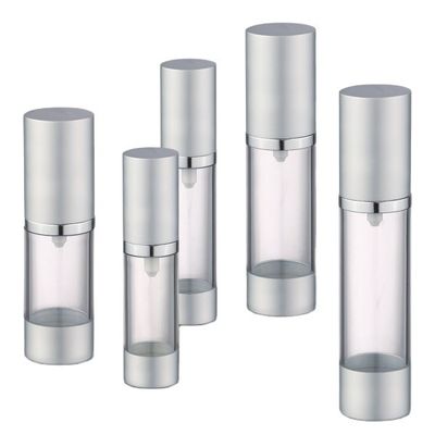 Un buen precio. Collar de PP 15ml 20ml 30ml 40ml 50ml Botella de forma cilíndrica sin aire con pulverizador de bomba en línea