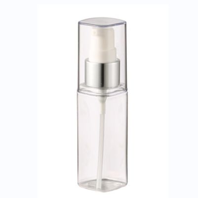 Un buen precio. Botella de forma cuadrada de 50 ml para perfume en color personalizado y material PETG en línea