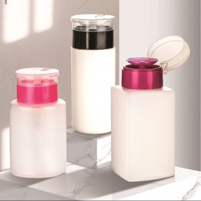 Un buen precio. 100-200ml de Polvo de Uñas Remover Pump de plástico en color personalizado para el cuidado personal en línea
