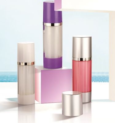 Un buen precio. Botella de crema de doble cámara de forma redonda con capacidad de 15 ml * 2 / 25 ml * 2 y material acrílico para envasado cosmético en línea