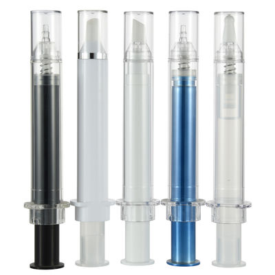 Un buen precio. Color personalizado Botella de jeringa de 10 ml Contenedor cosmético vacío sin aire para cuidado de la belleza en línea
